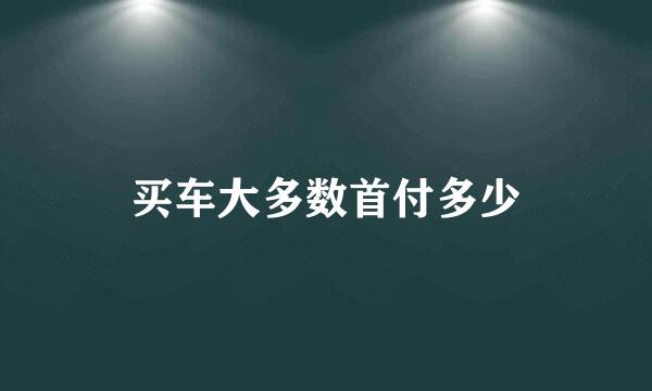 买车大多数首付多少