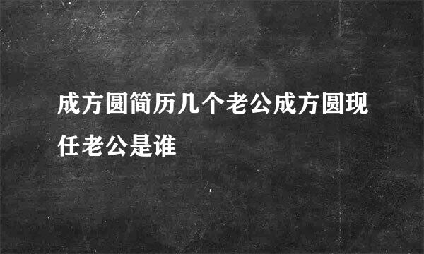 成方圆简历几个老公成方圆现任老公是谁