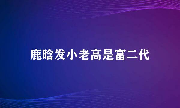 鹿晗发小老高是富二代