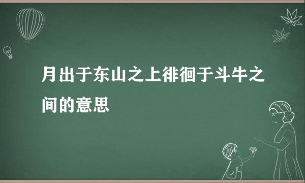 月出于东山之上徘徊于斗牛之间的意思