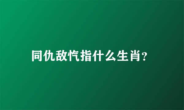 同仇敌忾指什么生肖？