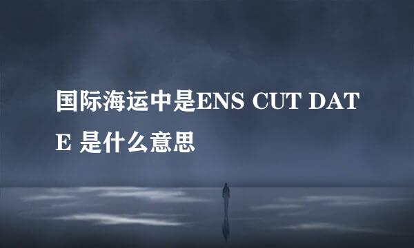 国际海运中是ENS CUT DATE 是什么意思