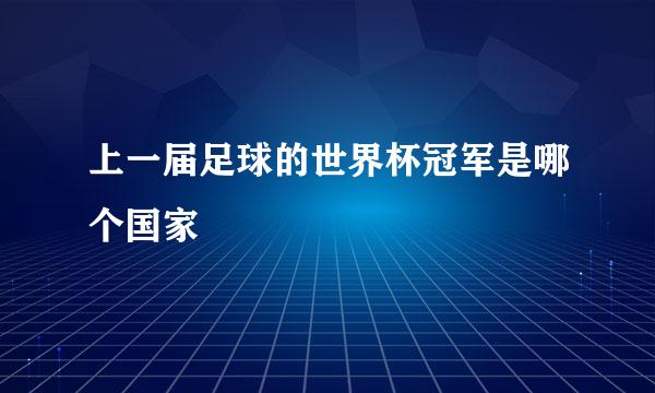 上一届足球的世界杯冠军是哪个国家