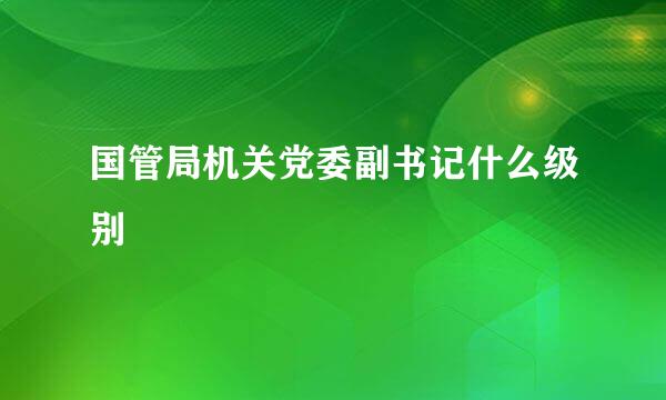 国管局机关党委副书记什么级别