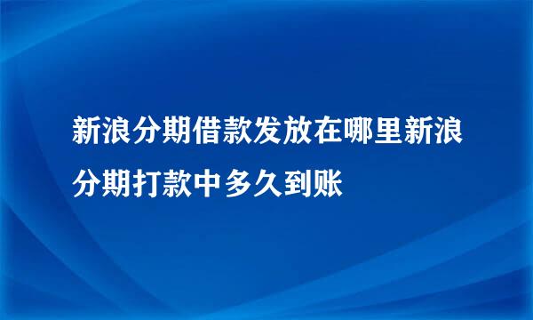 新浪分期借款发放在哪里新浪分期打款中多久到账