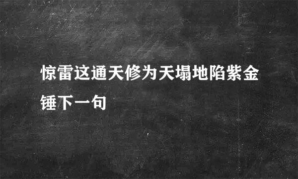 惊雷这通天修为天塌地陷紫金锤下一句