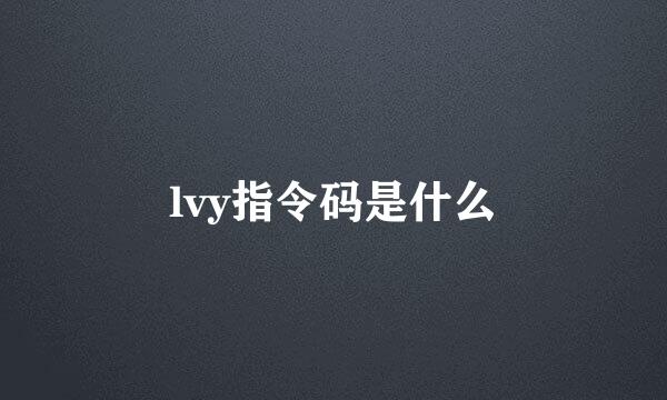 lvy指令码是什么