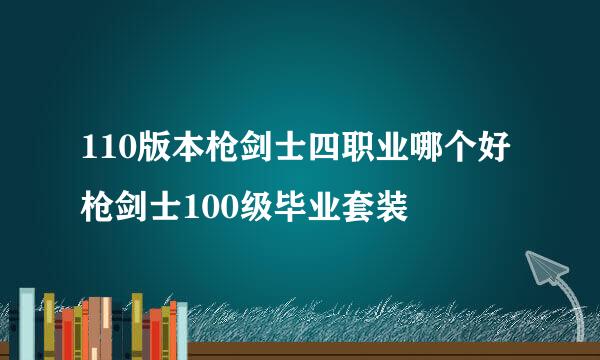 110版本枪剑士四职业哪个好枪剑士100级毕业套装