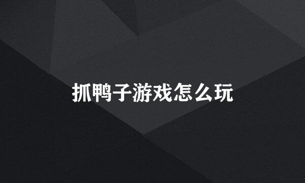 抓鸭子游戏怎么玩