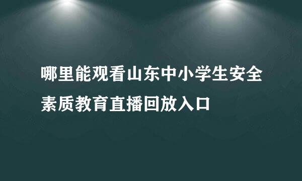 哪里能观看山东中小学生安全素质教育直播回放入口