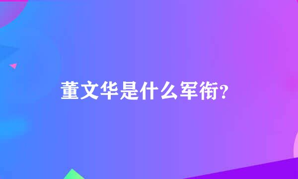 董文华是什么军衔？