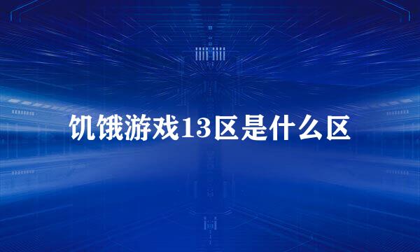 饥饿游戏13区是什么区