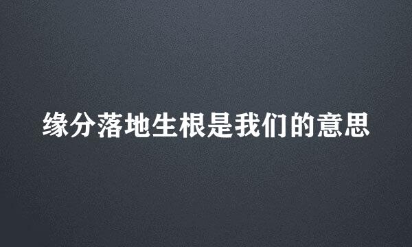 缘分落地生根是我们的意思