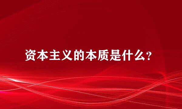 资本主义的本质是什么？