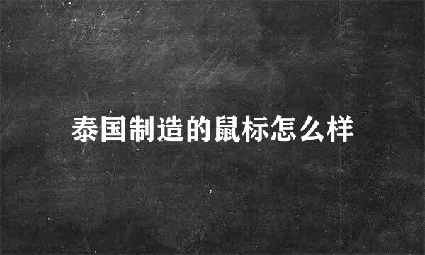 泰国制造的鼠标怎么样