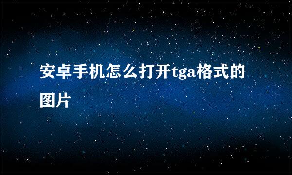 安卓手机怎么打开tga格式的图片