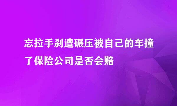 忘拉手刹遭碾压被自己的车撞了保险公司是否会赔