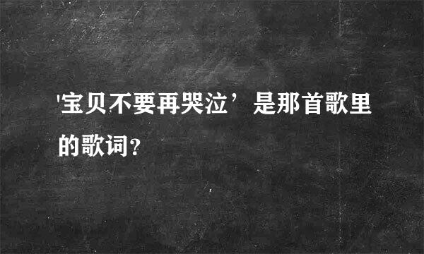 '宝贝不要再哭泣’是那首歌里的歌词？