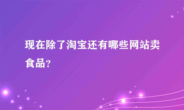 现在除了淘宝还有哪些网站卖食品？