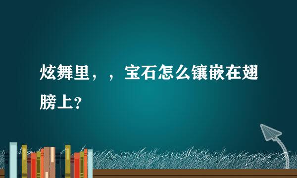 炫舞里，，宝石怎么镶嵌在翅膀上？