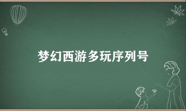 梦幻西游多玩序列号