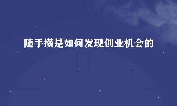 随手攒是如何发现创业机会的