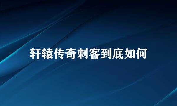 轩辕传奇刺客到底如何