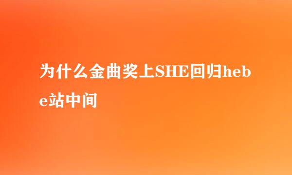 为什么金曲奖上SHE回归hebe站中间