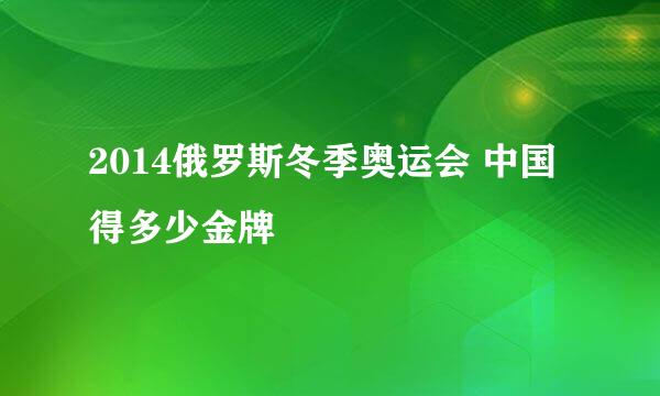 2014俄罗斯冬季奥运会 中国得多少金牌