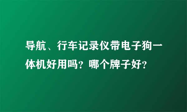 导航、行车记录仪带电子狗一体机好用吗？哪个牌子好？