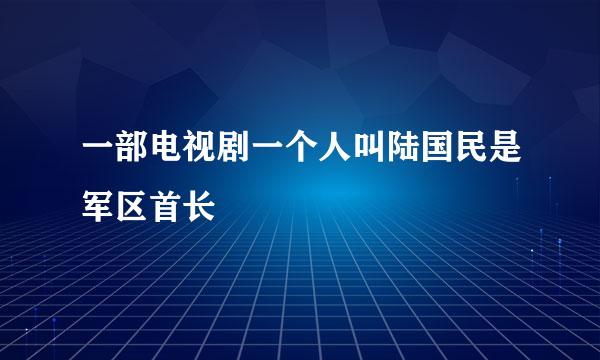 一部电视剧一个人叫陆国民是军区首长