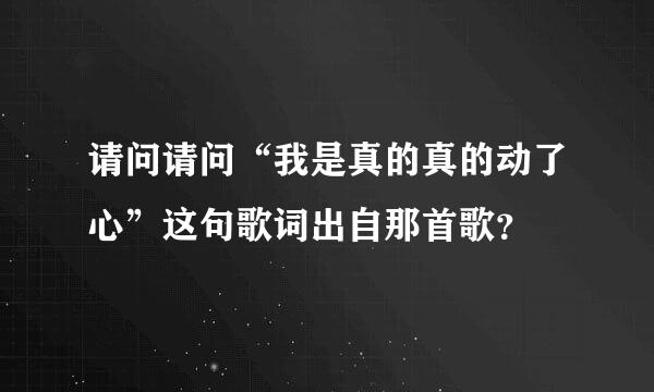 请问请问“我是真的真的动了心”这句歌词出自那首歌？