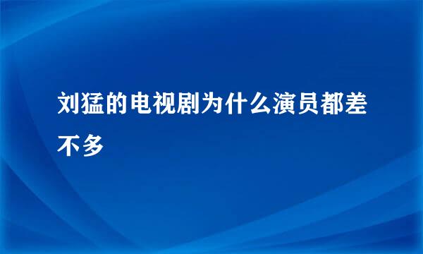 刘猛的电视剧为什么演员都差不多