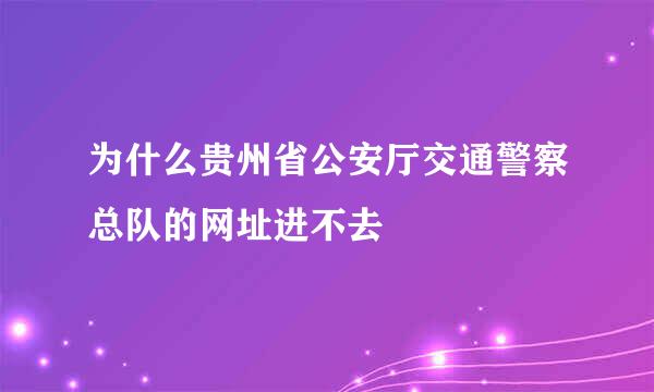 为什么贵州省公安厅交通警察总队的网址进不去