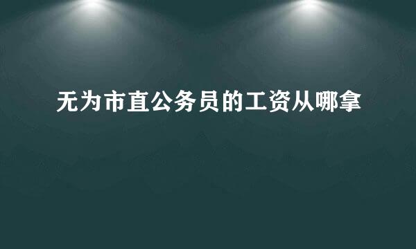 无为市直公务员的工资从哪拿