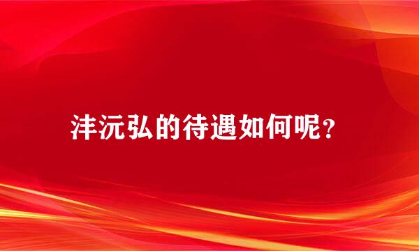 沣沅弘的待遇如何呢？