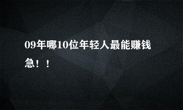 09年哪10位年轻人最能赚钱  急！！