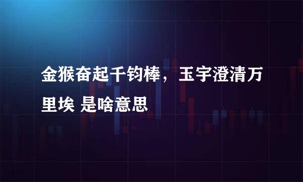 金猴奋起千钧棒，玉宇澄清万里埃 是啥意思