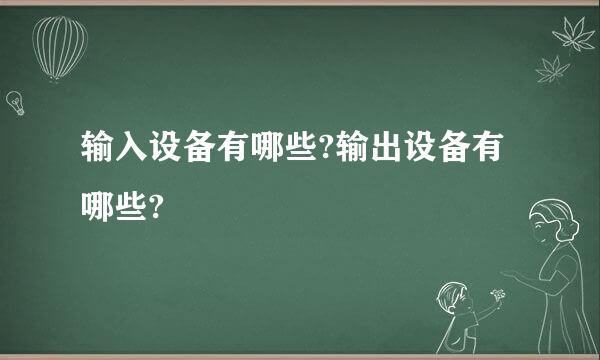 输入设备有哪些?输出设备有哪些?