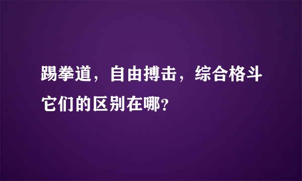 踢拳道，自由搏击，综合格斗它们的区别在哪？