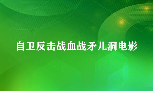 自卫反击战血战矛儿洞电影