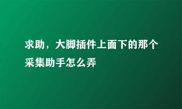 求助，大脚插件上面下的那个采集助手怎么弄