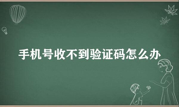 手机号收不到验证码怎么办