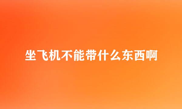 坐飞机不能带什么东西啊