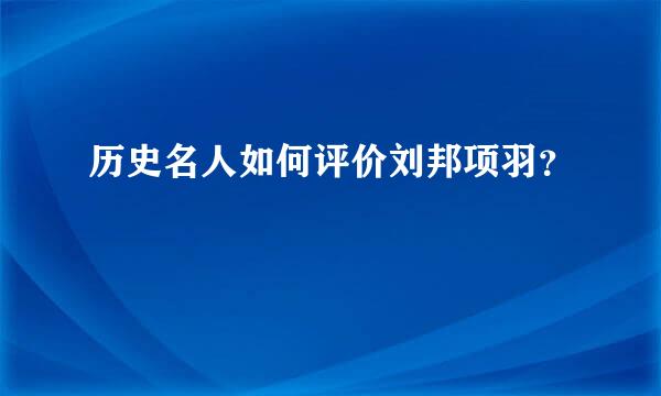 历史名人如何评价刘邦项羽？