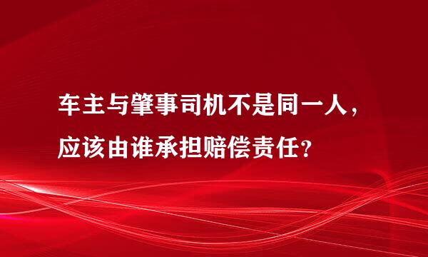 车主与肇事司机不是同一人，应该由谁承担赔偿责任？