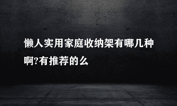 懒人实用家庭收纳架有哪几种啊?有推荐的么