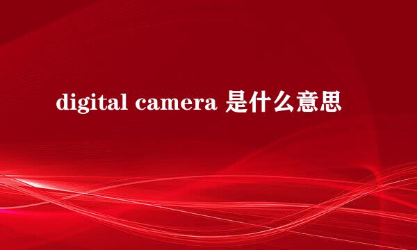 digital camera 是什么意思