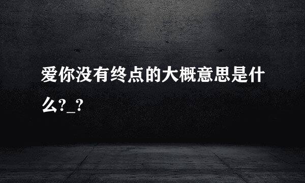 爱你没有终点的大概意思是什么?_?