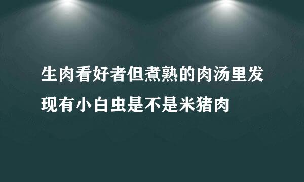 生肉看好者但煮熟的肉汤里发现有小白虫是不是米猪肉